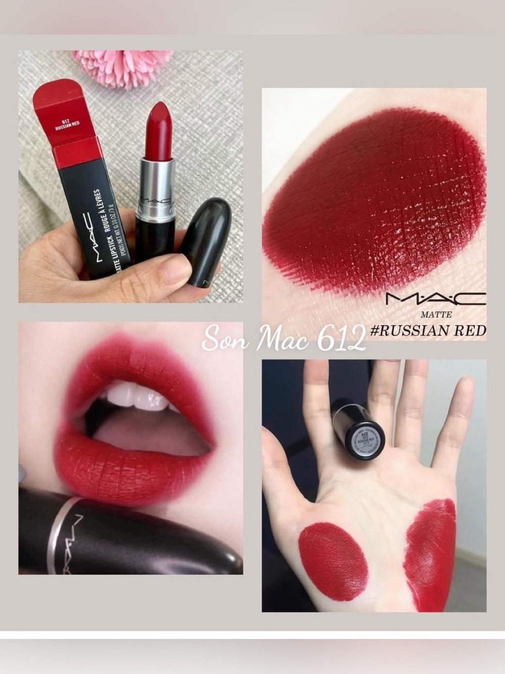 MAC Cosmetics Matte Lipstick - Russian Red Deep Crimson 612 DISCONTINUED RETIRED